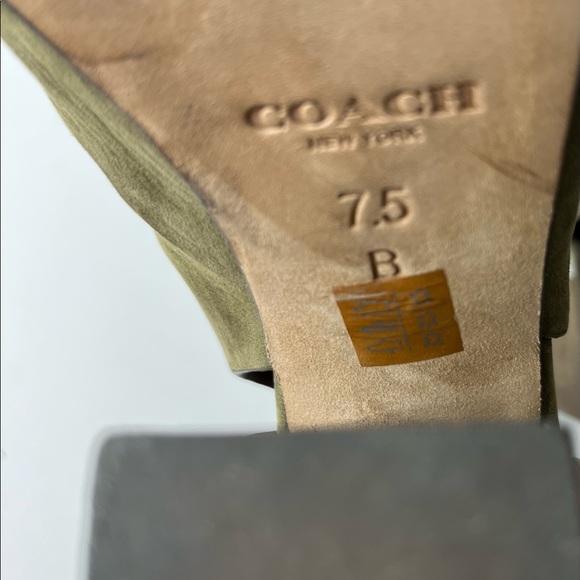 Coach Olive Green Suede Sandals - Picture 6 of 6